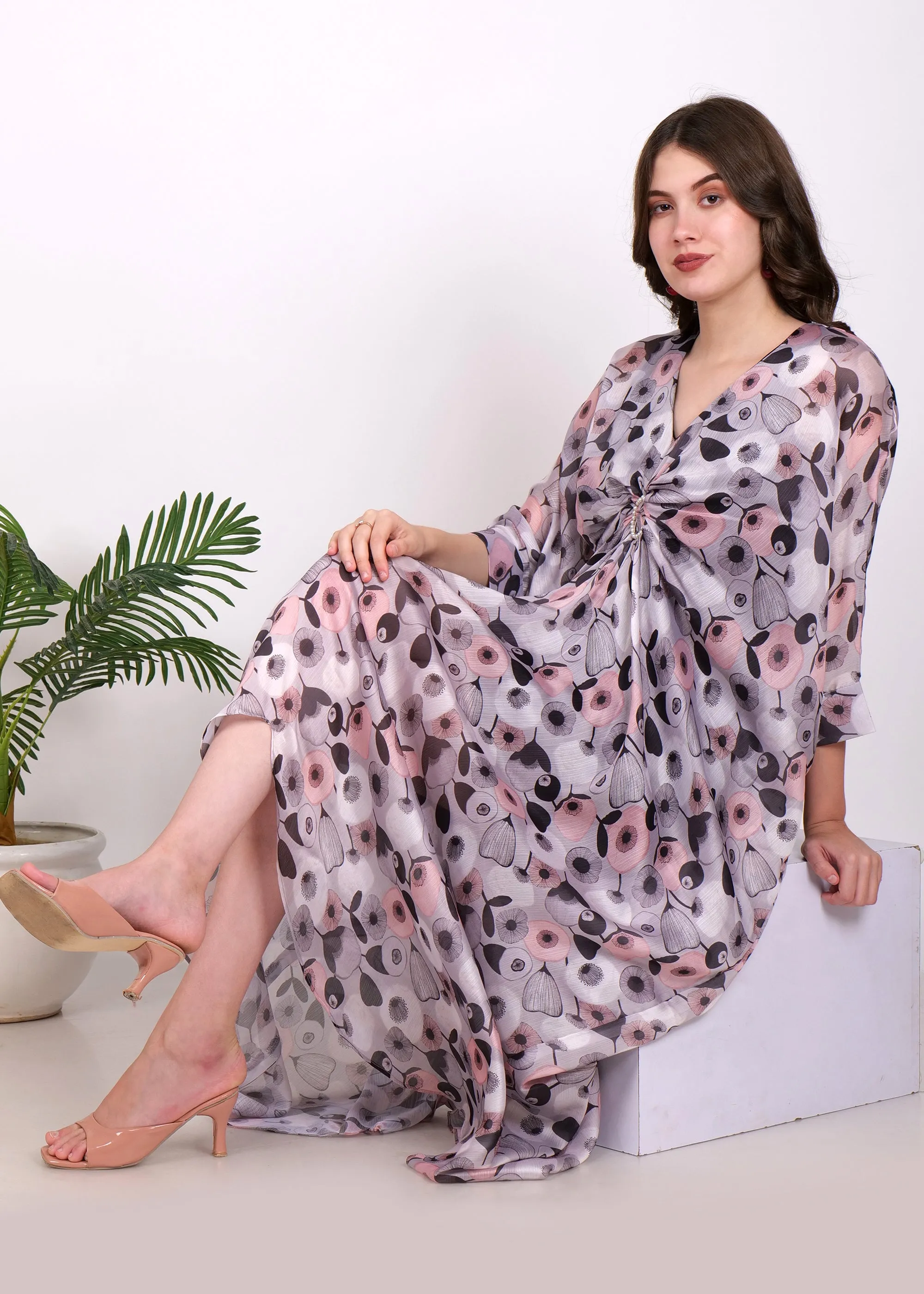 Moonlit Garden Draped Kaftan