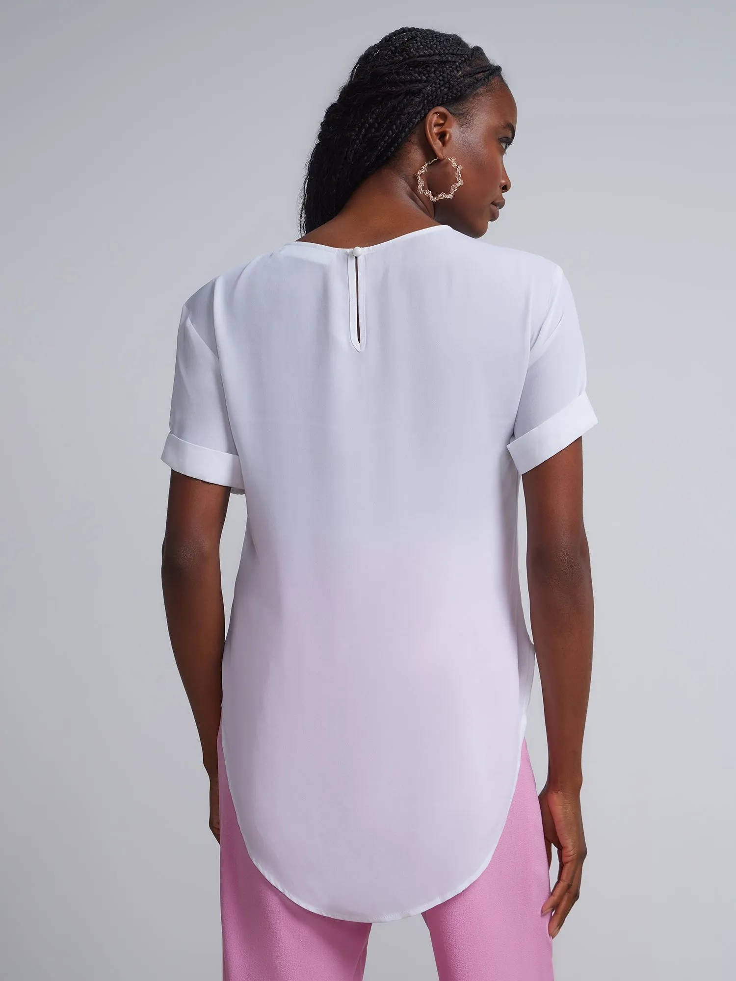 Tall Crewneck Side-Slit Cuffed Tee